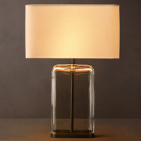 Lampe de table en verre de luxe pour chambre à coucher, décoration intérieure, luminaire de chevet pour hôtel