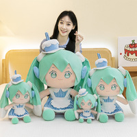 En gros, Peluche brodée Hatsune Miku, personnage d'anime mignon, style Kawaii, en peluche, collectionnable, en forme de gâteau, personnalisée, motif 'Anime Girl's Heart', avec rembourrage PP