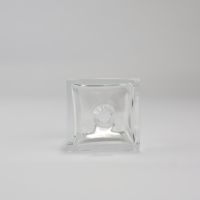 Abat-jour en verre fusionné carré transparent Coastal, finition brillante, bords polis, logo personnalisé, accessoire de lampe, couvercle de lumière