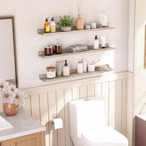 Lot de 3 étagères murales flottantes pour photos, étagères murales avec rebord pour le rangement dans le <span class=keywords><strong>salon</strong></span> - Product Image 4