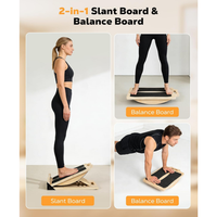 Planche d'équilibre et de stretching 2-en-1 en bois, inclinable à 4 positions, pour mollets et genoux – Meilleure vente