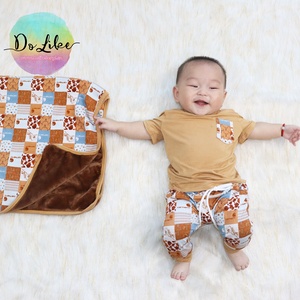 Custom Grippy Bambú Cremallera Pijamas Western Bamboo Zippy Patchwork Vaquero Bebé Sleeper Mantas - Product Image 3