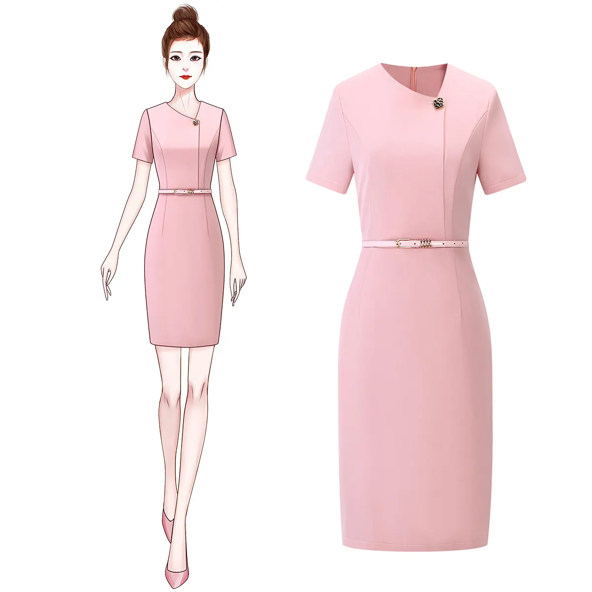 Career Dresses ladies office work korean Casual summer bodycon dress 2023 lady elegant club sexy linen formal dresses for women