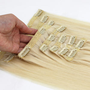 UGlamour 100% 천연 생모 이중 웨프트 헤어 익스텐션 클립형 탈모 없음 엉킴 없음 - Product Image 3