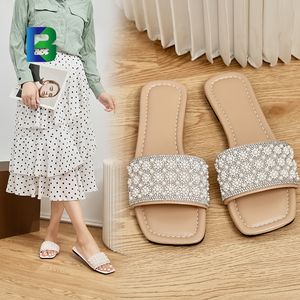 Pantofole di perle da Donna in strass estivo <span class=keywords><strong>Sandali</strong></span> Donna Donna stile 2025 <span class=keywords><strong>Sandali</strong></span> piatti da Donna per Donna - Product Image 5