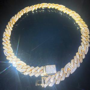 Collar Cubano de Plata 925 al por Mayor, 15 mm de Ancho con Diamante Moissanita, Joyería Hip Hop, Cadena Cubana para Hombre - Product Image 3