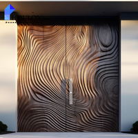 Portes d'entrée extérieures de sécurité modernes en aluminium et bois de luxe OEM PSL 2026 pour maisons, villas et résidences