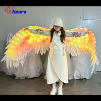 Ailes d'ange lumineuses à LED pour adultes, accessoires de costume en plumes portables avec lumières brillantes pour les spectacles sur scène