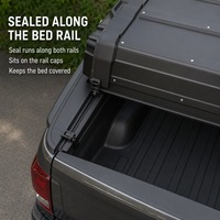Hardtop pour camionnette, capot de benne noir mat avec plateforme de toit et panneaux de rangement, fenêtre latérale, personnalisé