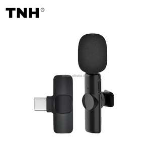 Système de microphone cravate double sans fil <span class=keywords><strong>Bluetooth</strong></span> TNH K11 avec interface USB-C, microphone audio-vidéo portable <span class=keywords><strong>pour</strong></span> téléphones et appareils photo - Product Image 1