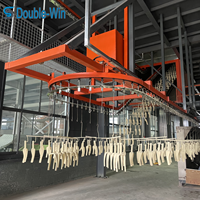 Ligne de production automatisée de peinture en poudre avec cabines de pulvérisation et four de séchage pour la peinture des boîtiers électroniques et des substrats en acier