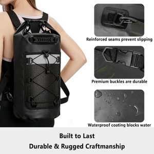 Sac à dos étanche en PVC pour le camping en plein air, 10L, 20L, 30L, avec bandoulière - Product Image 5