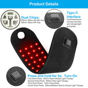 Ceinture de massage amincissante LED USB 660nm 850nm avec fonction musicale, thérapie par lumière rouge, batterie au lithium rechargeable, minuterie 1h pour la taille et le dos - Product Image 2