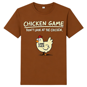 T-shirt « Chicken Game Don't Look at the Chicken » – T-shirt humoristique interactif pour <span class=keywords><strong>farces</strong></span>, motif animalier original, haut décontracté en coton à manches <span class=keywords><strong>courtes</strong></span>, style streetwear, coupe oversize - Product Image 3