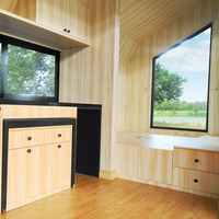 Cadre en acier léger préfabriqué bois bois unité modulaire hôtel chalet de vacances camping petite maison design moderne kits maison