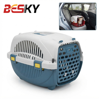 Caisse de transport rigide portable en plastique pour animaux de compagnie, approuvée par les compagnies aériennes, pour chiens et chats, vente en gros