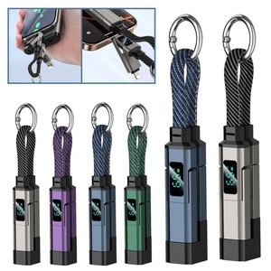 4-in-1 65W 5A Keychain data cable Fast <b>Charging</b> USB Type C PD phone Cable with LED Display Portable Short Charger Cord line - Product Image 6
