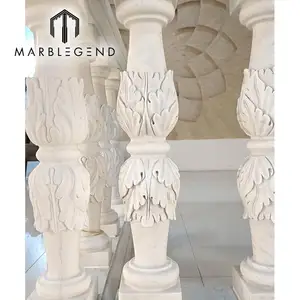 Pfm Europese Stijl Villa Decor Wit Marmer Balusters Reling Graniet Steen Leuning Tuin Handcarved Balustrades & Handra