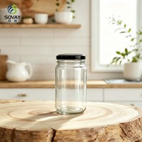 Grand pot en verre rond vertical de 700 ml, récipient haute transparence pour aliments en format familial et emballage de coffrets cadeaux pour la vente au détail
