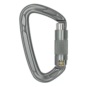 Jinsong-mosquetón D con bloqueo automático para escalada en roca, hamaca de aluminio 22KN, actividades de escalada al aire libre, anodizado, 7075