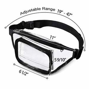 Riñonera de PVC transparente impermeable para mujer con logo personalizado, bolso de cintura para teléfono, riñonera con logo personalizado - Product Image 3