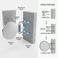Enseigne publicitaire personnalisée en métal double face en forme de cercle, logo de magasin, enseigne de devanture de magasin, enseigne ronde en métal pour extérieur