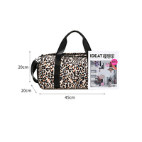 À la mode étanche imprimé léopard pliable polochon Gym Fitness sac femmes PC sacs de voyage nuit Weekender aventures