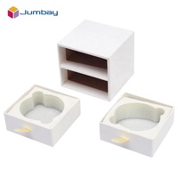 Boîte à bijoux cadeau en carton avec Logo personnalisé, boîte à dessin de collier, boîte en papier à tiroir coulissant avec mousse noire pour l'emballage de bijoux