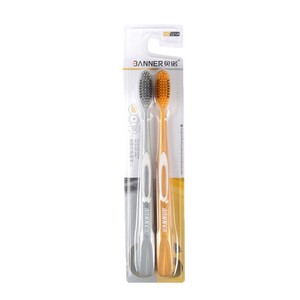 Cepillo de Dientes Banner, Dorado y Plateado, Doble Limpieza, Cerdas Suaves, Manual, para Adultos - Product Image 5