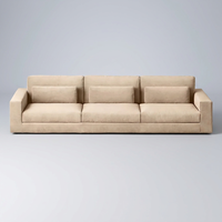 Canapé 3 places de luxe minimaliste, idéal pour salon, canapé sectionnel confortable avec structure en bois pour villa haut de gamme et appartement