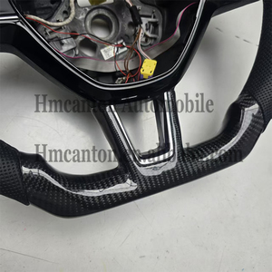Volant de direction en cuir perforé en fibre de carbone avec LED pour Skoda Octavia, vente directe en gros - Product Image 4