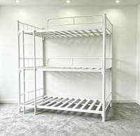 Lit superposé triple en métal, format double, le plus vendu, pour économiser de l'espace, idéal pour les chambres d'enfants multiples et les dortoirs