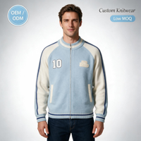 Maßgefertigter Vorderlogo-Winter-Herren-Freizeitstrickpullover Jacquard-Muster Vintage-Rennfahrerjacke OEM ODM