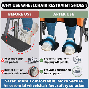 Correas de fijación para reposapiés de silla de ruedas Xiaoxi, cubiertas antideslizantes negras para pies, para personas mayores, ayudas para caminar y rehabilitación - Product Image 2
