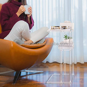 Artworld Displays Mesa acrílica Menú Soporte de exhibición Lujo Moderno Minimalista Sala de estar Acrílico transparente Mesa auxiliar Mesa de centro - Product Image 5