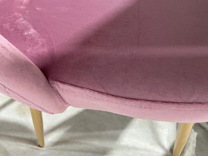 Chaises de salle à manger en tissu velours à dossier haut réglable de style nordique moderne avec structure en métal et en bois - Product Image 6