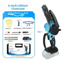 Gergaji Listrik Baterai Lithium Linya 6-inci Multifungsi, Gergaji Rantai Listrik Genggam untuk Pemangkasan Taman, Cocok untuk Tukang Kayu
