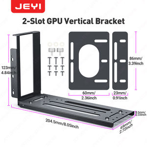 Кронштейн для видеокарты JEYI V2BK-Brace с <span class=keywords><strong>2</strong></span> слотами, вертикальный, магнитное основание, железо, черный, гарантия 1 год, сертификат FCC, оптовая продажа со склада - Product Image 2