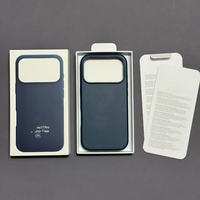 Étui de téléphone magnétique en cuir de luxe avec animation pour iPhone 18 17 16 Pro Max, coque antichoc avec logo et chargement sans fil, avec bouton IA