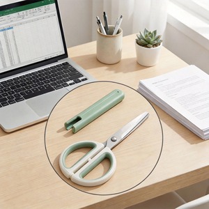 Stainless Steel Office Scissors 18.8cm Straight Blade With Sleeve For Paper Cutting And Unpacking - Product Image 3