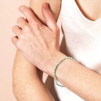 Nouveau bracelet extensible en perles, bracelets en cristal de verre facetté avec perles dorées, bijoux de naissance, cadeaux pour elle, filles