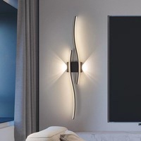 Lámpara de Pared LED de Tira Larga 60/80, Aplique de Pared para Decoración del Hogar, Sala de Estar, Fondo de Restaurante, Dormitorio, Iluminación Moderna