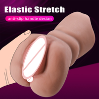 Masturbateur masculin réaliste 3 en 1, avec lèvres charnues arrondies, double tête, vagin de poche, texture 3D, jouets sexuels pour hommes, godet de masturbation