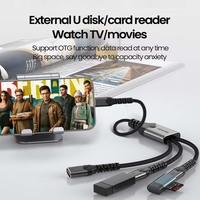 Adaptateur répartiteur de câble USB-C triple port femelle 3.0 avec gaine tressée en PVC pour clés USB, disques durs et convertisseur d'ordinateur portable