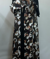 Abaya Hijab Traditionnelle Islamique R-870, Robe Longue Élégante en Satin Respirant à Motifs Floraux, Style Arabe Ouvert sur le Devant, Longueur Cheville, Dubaï