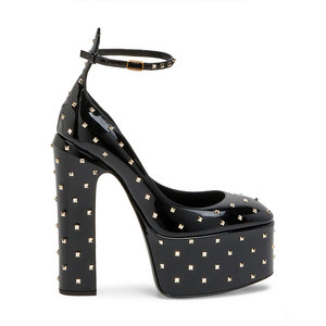 Personnalisé Nouveau Dernier Design Taille 35-43 Brevet Femmes Plateforme Talon Haut Sangle Cheville Rivet Pompes - Product Image 1
