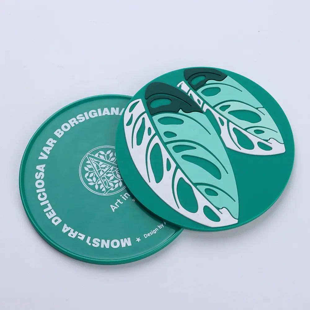 Harga Pabrik Logo Kustom Grosir Bulat Karet Lembut PVC Silikon Cangkir Coaster untuk Minuman