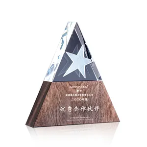 Blank Custom Star Crystal Trophy Work Golden Metal Star Winner Award Trophy