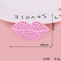 Charmes en forme de lèvres en diamant de luxe faits à la main - Lèvres rouges, baiser, décoration de bouche pour la fabrication de coques de téléphone, bijoux, accessoires de mode