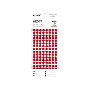 Ilan Adesivo Brillante 8mm Colore Rosso 7 120pz Strass - Product Image 1
